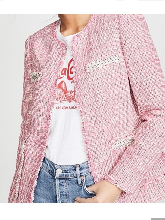 Rebecca Taylor Jackets & Blazers - Rebecca Taylor Pink Tweed Open-Front Jacket